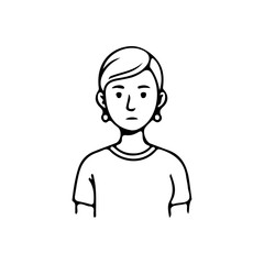 Minimalist line art portrait collection of diverse men and women avatars in black and white style