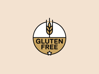 This design showcases a gluten-free label with wheat graphics, serving as a clear and recognizable symbol for consumers seeking gluten-free food products.
