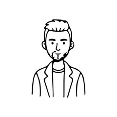 Minimalist line art portrait collection of diverse men and women avatars in black and white style