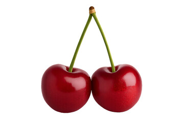 Vibrant juicy cherries on stems, perfect for summer freshness and healthy eating.