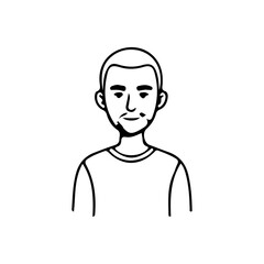 Minimalist line art portrait collection of diverse men and women avatars in black and white style