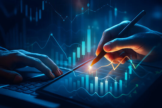 Analyzing financial data on a digital tablet