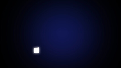 Small White Square of Light on Dark Blue Gradient Background bright glowing