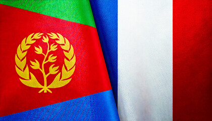 フランスの国旗とエリトリアの国旗(France Flag & Eritrea flag.)
