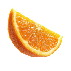 Realistic Juicy Orange Slice Centered on Transparent Background