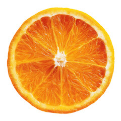 Realistic Juicy Orange Slice Centered on Transparent Background