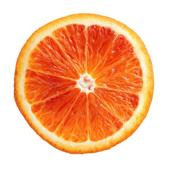 Realistic Juicy Orange Slice Centered on Transparent Background