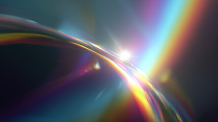 虹色に輝く、ダイナミックなレンズフレアとライトリークの素材