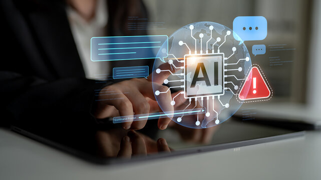 AI interface showing prompt error warning and system alert. AI prompt failure can lead to incorrect output or hallucination. Managing AI prompt error is crucial in safe AI deployment. Spline