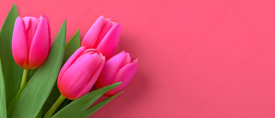 Obraz premium Pink tulips creating a warm Mother's Day atmosphere