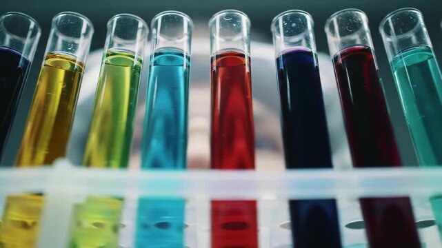 Colorful Liquids in Test Tubes - A Science Experiment Visual.