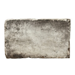 Rectangular Stone Slab with Aged Texture and Weathered Edges on Transparent Background