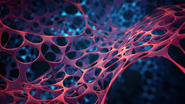 Dynamic abstract mesh movement in vivid colors and organic flow