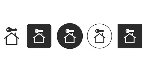 House with key icon set home and key vector illustration real estate concept house with key icon in different style vector illustration
