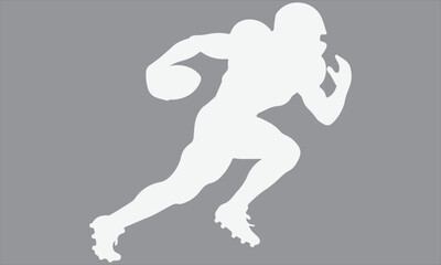 American Football Player Silhouette – Running Back Outline Sports Design