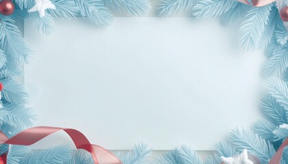 beautiful border frame with christmas ribbons, christmas theme concept