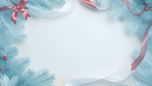 beautiful border frame with christmas ribbons, christmas theme concept