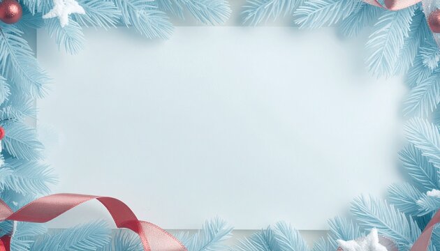 beautiful border frame with christmas ribbons, christmas theme concept