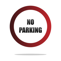 NO PARKING sign. Prohibited transport Vector. Road information symbol. Traffic safety graphic.