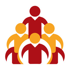 Diverse team of abstract people icon, community and leadership