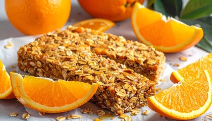 Orange Oat Bars Healthy Snack.