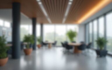 Blur background of modern office interior design. Workspace background for corporate office. Coworking  space modern style. Blurred office. Presentation background. High quality