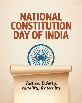 National Constitution Day of India Justice Liberty Equality Fraternity Poster
