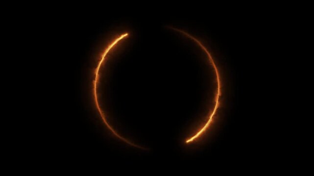 circle glow border concept on the transparent background. glowing neon circle frame icon animation. alpha channel, seamless loop, neon circle frame loading icon animation.