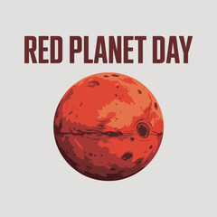 Red Planet Day with Mars Illustration and Space Theme