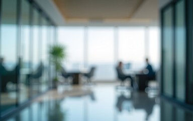 blurry modern glass office space background. High quality