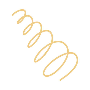 Hand drawn spiral spring. Doodle flexible coil, wire spring symbol. Metal coil spiral icon. Vector illustration isolated on white background.