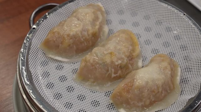 Korean style food. Steamed dumplings
