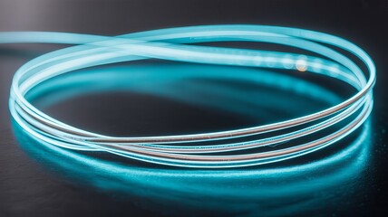 Fiber Optic Filament Glow: The image captures a collection of delicate, illuminated fiber optic filaments that emit a captivating glow.