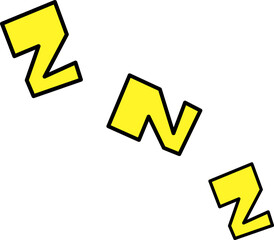 Three yellow z s indicating sleep or rest
