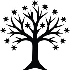 Obraz premium Winter Tree Vector Icon