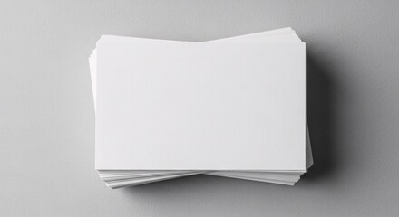 Stack of blank white paper sheets on a gray surface copy space concept