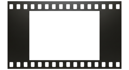 Film strip frame with empty space on transparent
