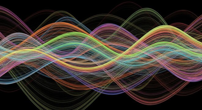 Abstract Rainbow Waves Sound Spectrum Visualization
