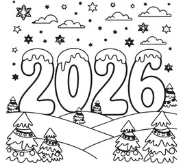 New Year Celebration Coloring Book