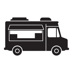 A simple food truck2 icon silhouette vector illustration on white background.
