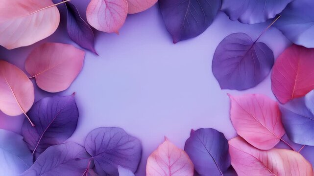 Elegant Leaf Arrangement in Pastel Tones for Background and Decorative Purposes