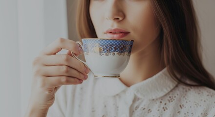 woman drinking coffee