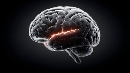 Conceptual Illustration of a Brain Surrounded by Microscopic Cells Representing the Core of Life Processes