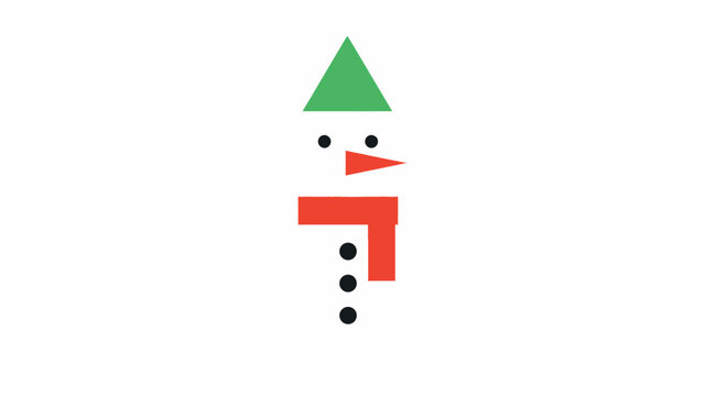 Minimalist snowman: A playful, minimalist snowman, constructed from basic geometric shapes, embodies the cheer of winter, evoking a sense of childlike wonder.