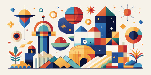 Seamless cartoon vector pattern of a winter town illustration with colorful houses and Christmas snow decoration