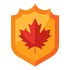 Canadian maple leaf shield icon, a national emblem of protection.