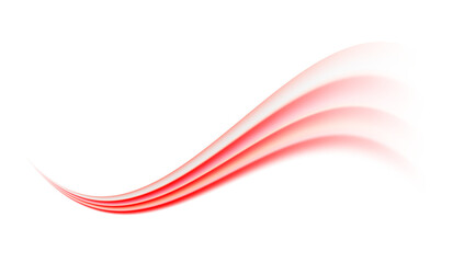 Abstract Red Wavy Lines and Smooth Dynamic Light Streaks on Subtle transparent Background