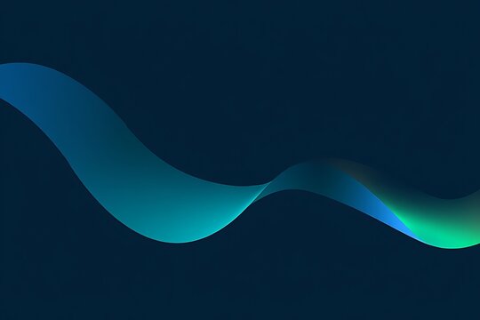 Abstract blue and green wave flowing across dark background