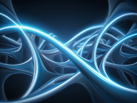 Abstract Blue Glowing Interconnected Network Background Technology Concept
