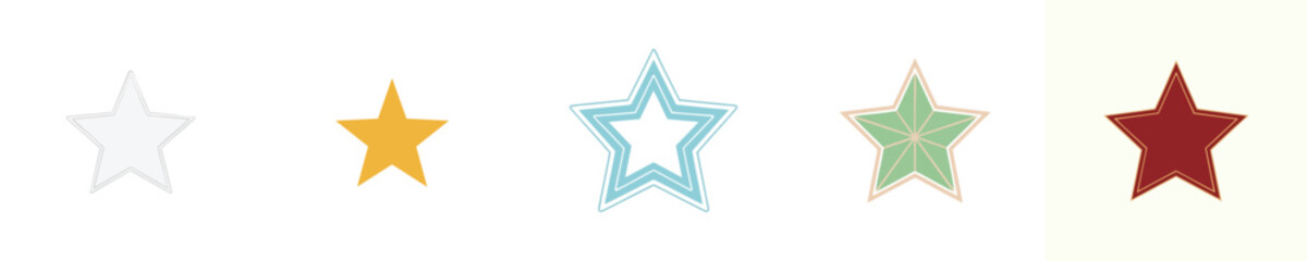 Fototapeta premium Abstract Star Icon Pack Flat Design Vector Christmas Ornament